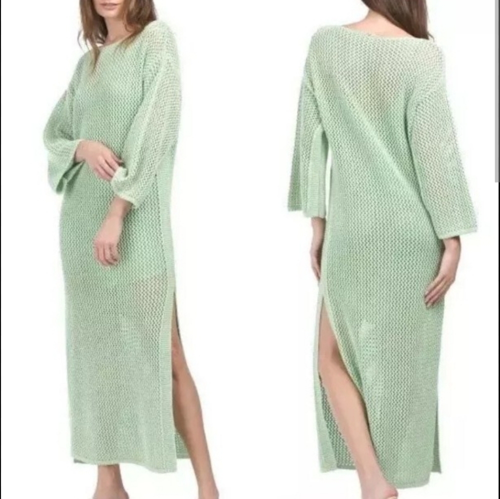 Young Fabulous & Broke Santorini Crochet Dress In Green Size Medium